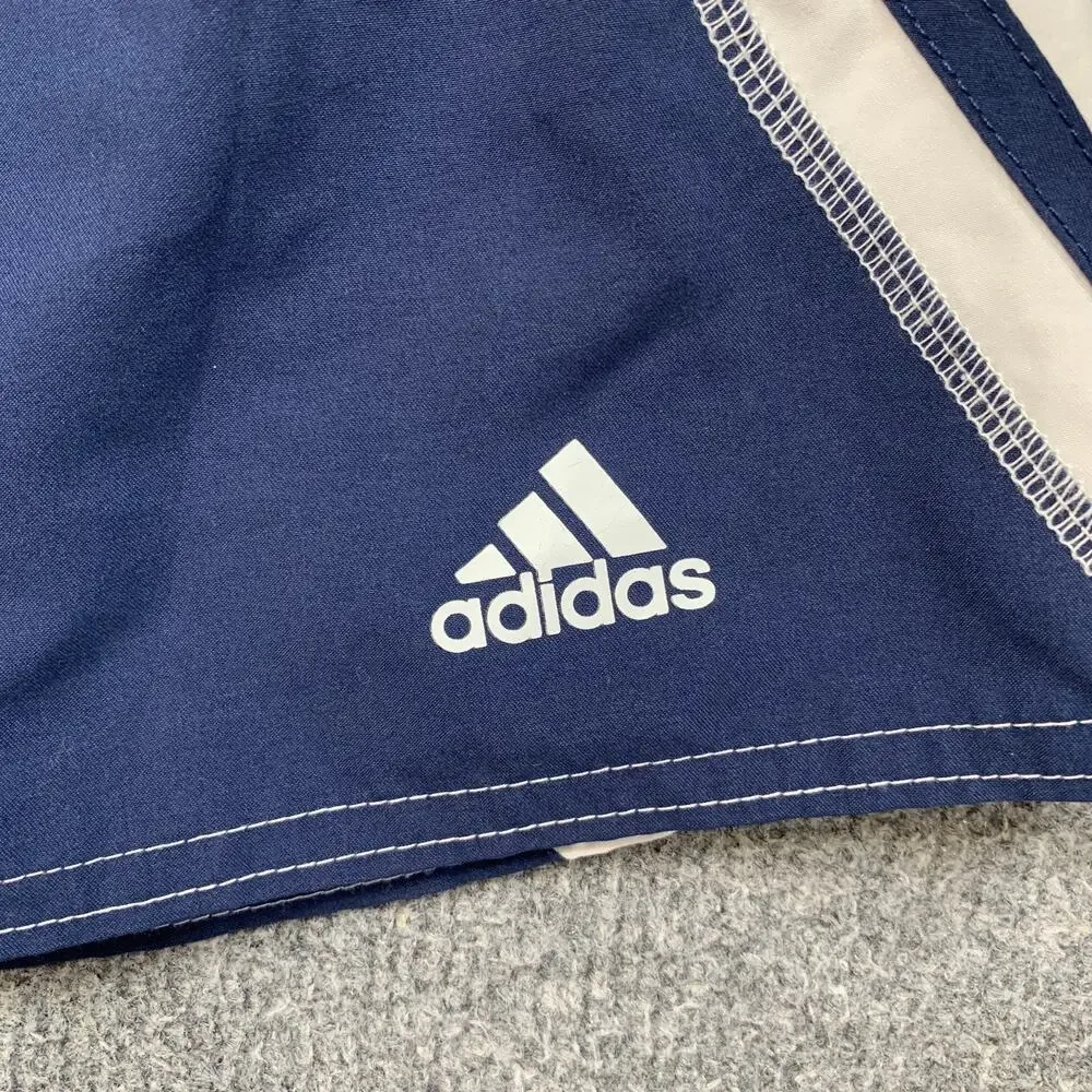 Adidas Shorts Men S Small Navy White Core Sport Volley Elastic Waist Brief Lined